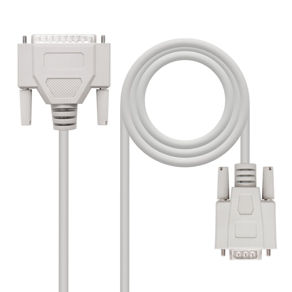 CABLE SERIE NULL MODEM DB9/H-DB25/M 1.8 M