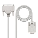 CABLE SERIE NULL MODEM DB9/H-DB25/M 1.8 M