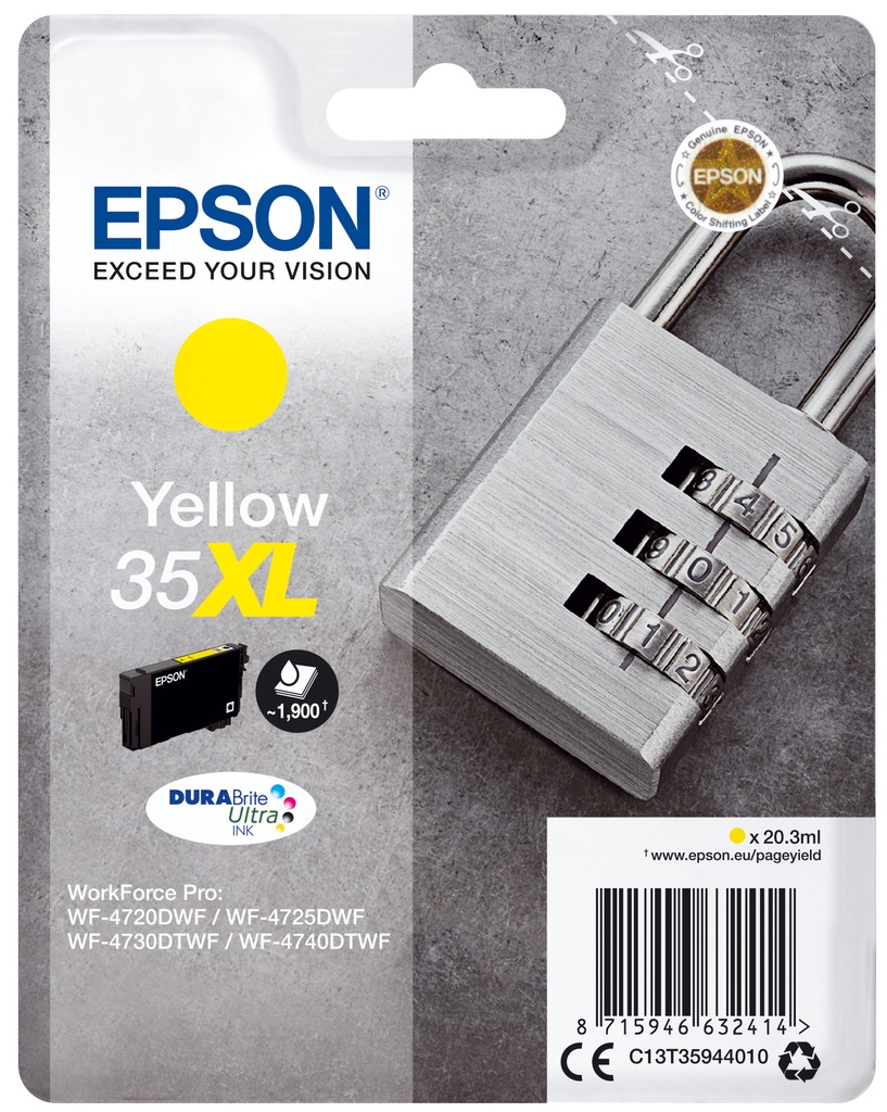 Padlock Tinta amarilla 35XL DURABrite Ultra Candado