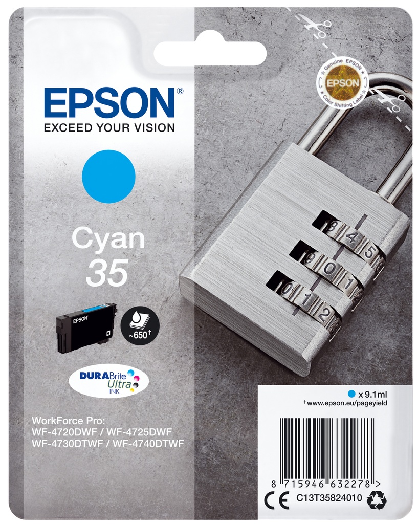Padlock Tinta cian 35 DURABrite Ultra Candado