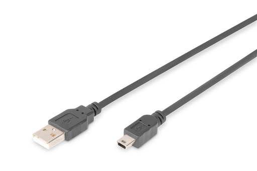 [AK-300108-018-S] Cable de conexión USB-A - Mini-B, 1,8 m