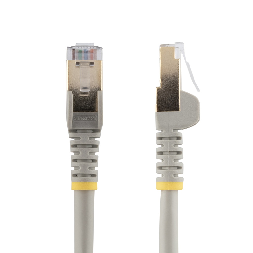 Cable de 0,5m de Red Ethernet RJ45 Cat6a Blindado STP - Cable sin Enganche Snagless - Gris