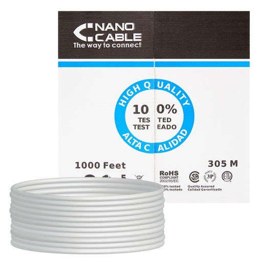 [10.20.0304-FLEX] CABLE RED RJ45 CAT.5E UTP FLEXIBLE AWG24, 305 M