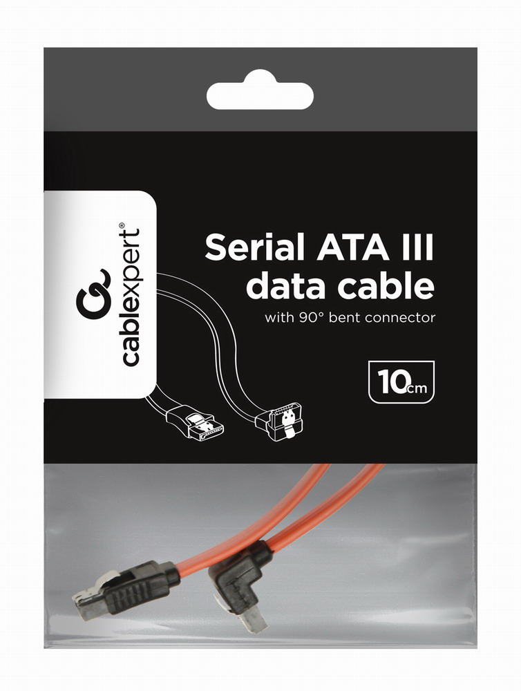 CC-SATAM-DATA90 cable de SATA 0,5 m Negro, Rojo