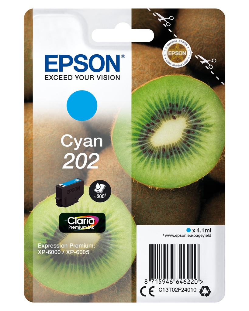 Kiwi Singlepack Cyan 202 Claria Premium Ink