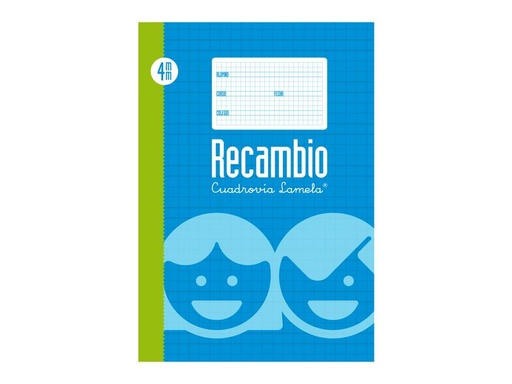 [09004] Recambio 100 Hojas Folio cuadrícula 4 09004