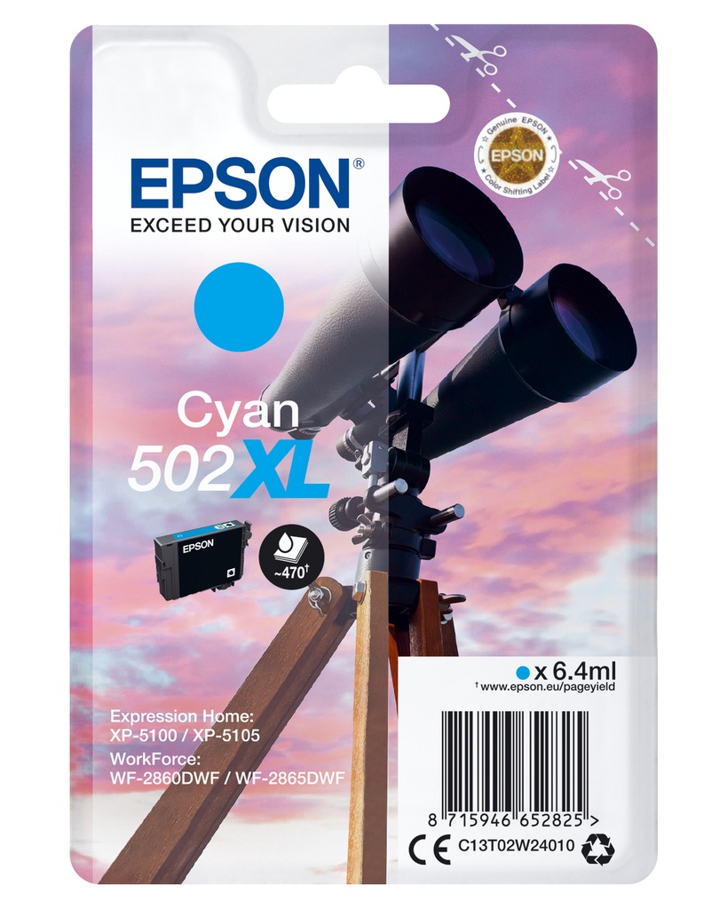 Singlepack Cyan 502XL Ink