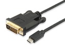 Cable USB-C a DVI-D Dual Link, M/M, 1,8 m