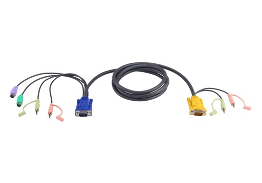 [2L-5302P] Cable KVM PS/2 con audio y SPHD 3 en 1 de 1,8 m