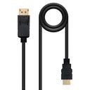 Cable conversor DISPLAYPORT a HDMI, DP/M - HDMI/M, Negro, 5.0 M