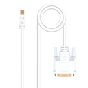 Cable conversor Mini DP a DVI, Mini DP/M - DVI/M, Blanco, 5.0 M