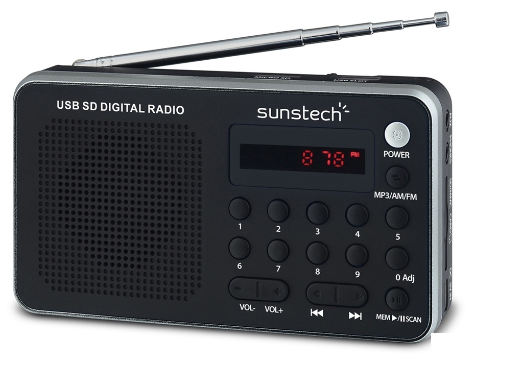 Portable digital AM/FM radio silver Portátil Analógica Negro, Plata