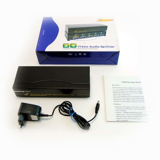 [SPL01004VA] Splitter VGA+ Audio 4 Salidas 450Mhz (PowerGreen)