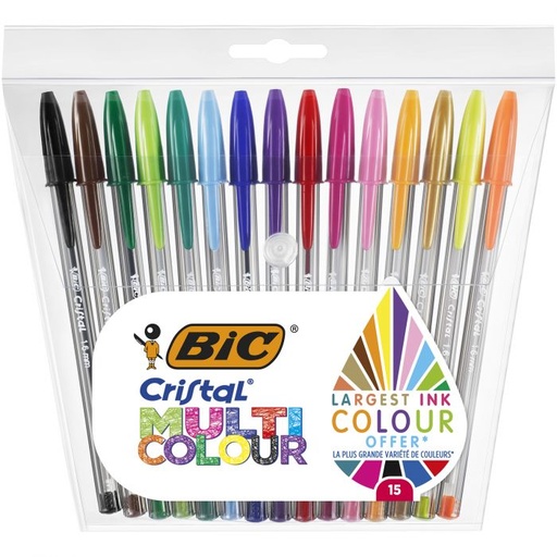 [964899] Cristal Multicolour Bolígrafo 15 pieza(s)