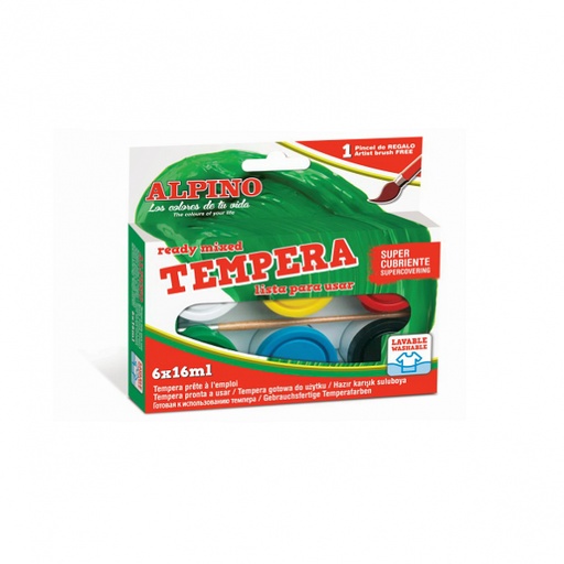 [DM010918] DM010918 tempera Negro, Azul, Verde, Rojo, Blanco, Amarillo 16 ml Jarra