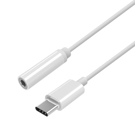 [A109-0384] Conversor USB-C a audio estilo Apple, USB-C/M-Jack 3.5/H, Blanco, 15 cm