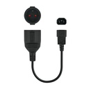 CABLE ADAPTADOR C14/M a CEE7/H, 25 CM