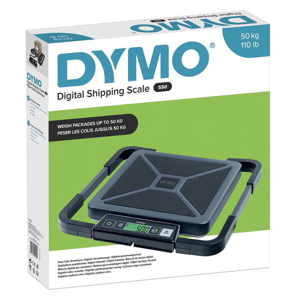 [S0929020] S50 Báscula digital para envíos | Capacidad de 50 kg | USB/alimentación o pilas AAA