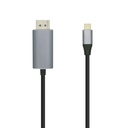 Cable conversor USB-C a Displayport 4K@60HZ, USB-C/M-DP/M, Negro, 0.8m