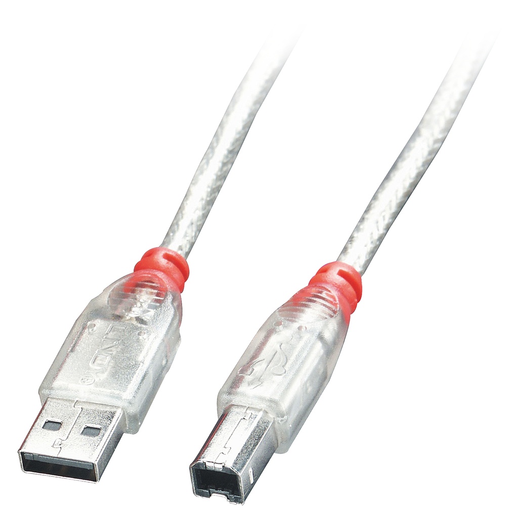 41754 cable USB USB 2.0 3 m USB A USB B Transparente