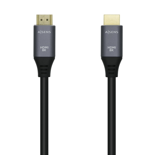[A150-0427] Cable HDMI V2.1 Ultra Alta Velocidad / HEC 8k@60Hz 48Gbps, A/M-A/M, Gris/Negro, 1.5m