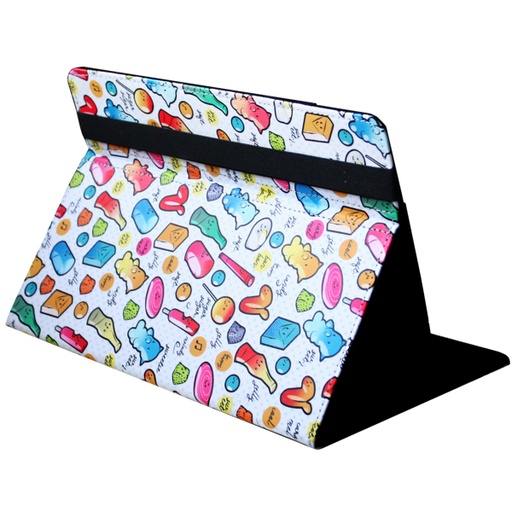 [112000740199] Funda Universal Estampada 9"-11" Cool Candy blanco puntos azules