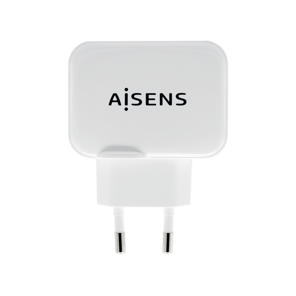 Cargador USB 17W 5V/3.4A, 2xUSB Con Control AI, Blanco