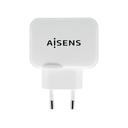 Cargador USB 17W 5V/3.4A, 2xUSB Con Control AI, Blanco