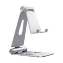 Soporte De Sobremesa Tamaño XL Ajustable (2 Pivotes) Para Movil / Tablet, Plata