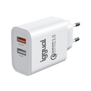 Cargador doble 2xUSB carga rápida QC3.0 30W