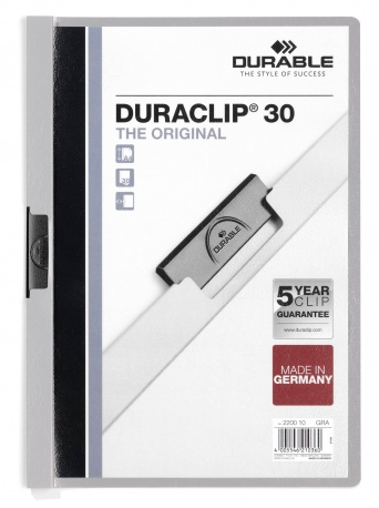 Duraclip 30 archivador PVC Gris, Transparente