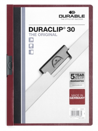 [220031] Duraclip 30 archivador PVC Borgoña, Transparente