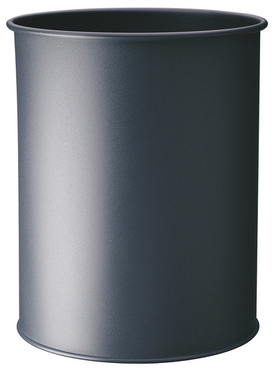 Waste basket metal round 15 Plata