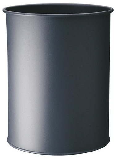 [330123] Waste basket metal round 15 Plata