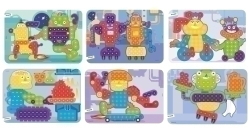 [31863] JUEGO MINILAND PEGS 15mm ROBOTS P/6