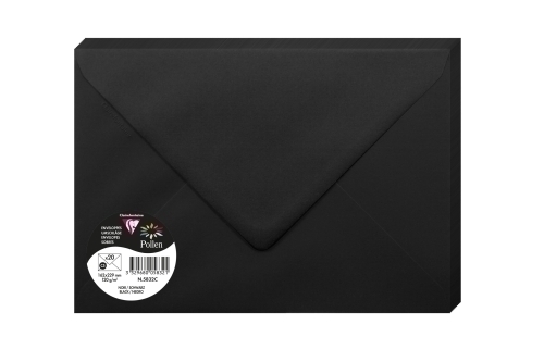 [5832C] SOBRE CLAIREFONTAINE 162x229 NEGRO P/20