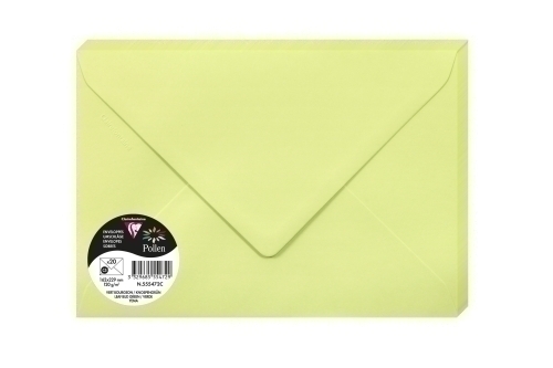 [555472C] SOBRE CLAIREFONTAINE 162x229 VERDE P/20