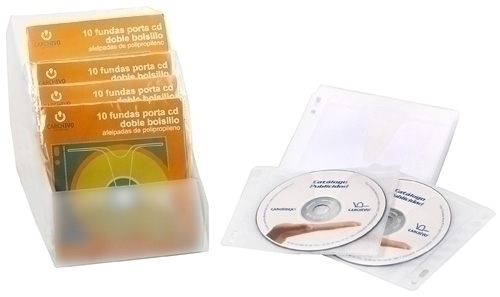 [354K] PORTA-CD DOBLE PP ACOLCHADO BLIS DE 10
