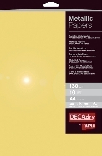[11999] PAPEL METALIZAD.A4 APLI 130g 10h ORO
