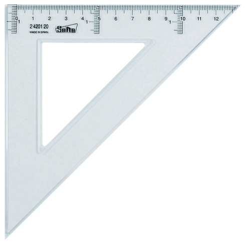 ESCUADRA CRISTAL SAFTA 20 CENTIMETROS