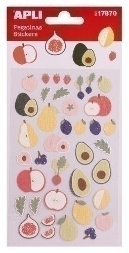 STICKERS APLI (17870) Bl.1h.FRUTAS - Pack de 5 unidades