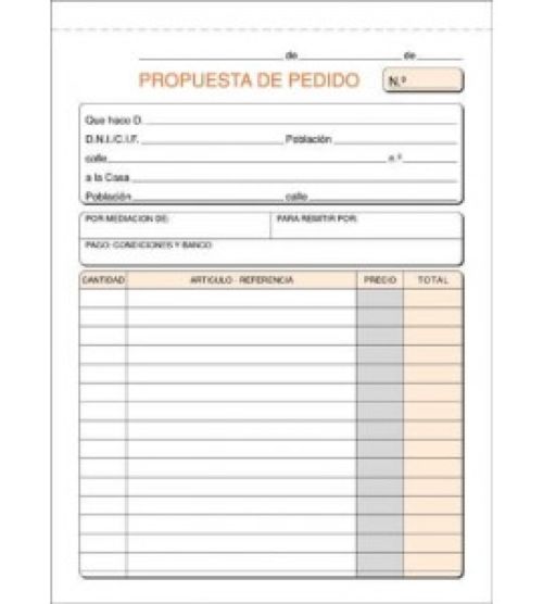 [T-72] PAQ/5 TALONARIOS DE PEDIDOS 1/4 NATURAL TRIPLICADO AUTOCOP.
