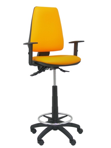 [T14ASSP308B10RN] Taburete Elche S similpiel naranja brazos regulables.