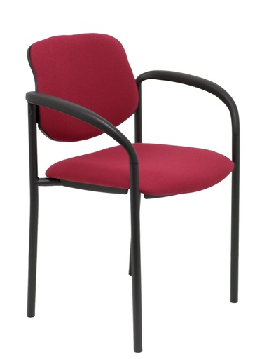 [27NBALI933CB] Silla fija Villalgordo bali granate chasis negro con brazos