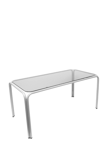 [61CFPL] Mesa Vega chasis plata cristal fumé