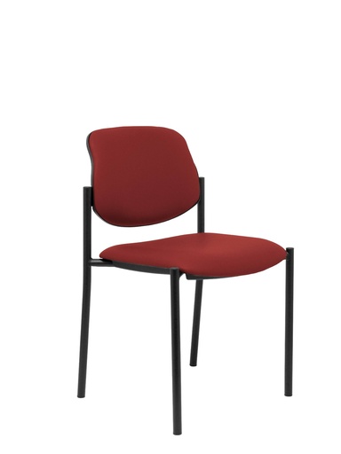 [27NSPGRA] Silla fija Villalgordo similpiel granate chasis negro