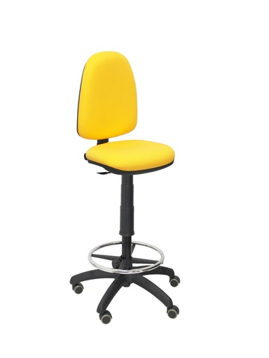 [T04CPBALI100RP] Taburete Ayna bali amarillo ruedas de parqué
