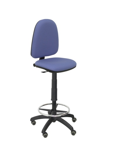 [T04CPBALI261RP] Taburete Ayna bali azul claro ruedas de parqué