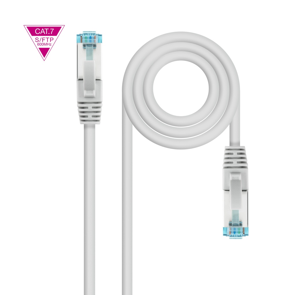 Cable de Red Cat.7 600MHZ LSZH SFTP PIMF AWG26, Gris, 7 m