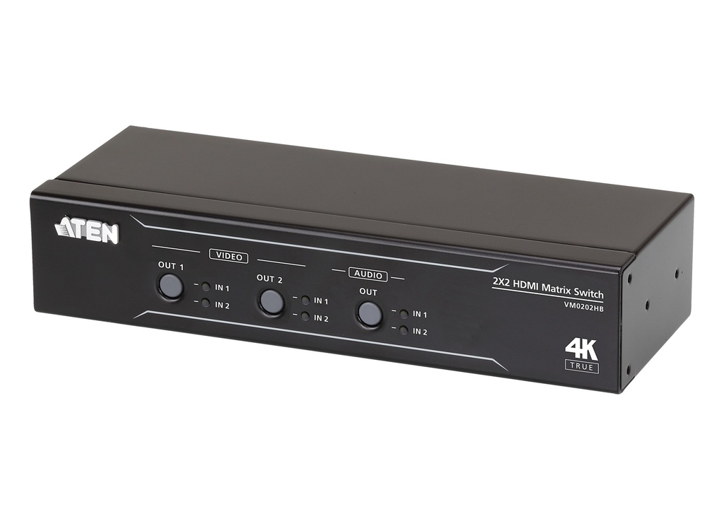 Switch de matriz HDMI 4K real 2 x 2 con desincrustador de audio